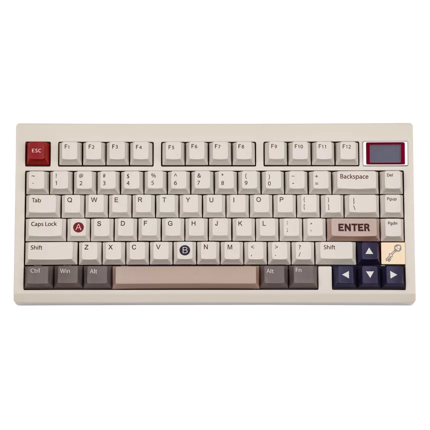 EPOMAKER TH80 PRO V2 Wireless Gaming Keyboard with RGB Screen 75% Bluetooth/2.4Ghz/USB-C VIA Programmable Gasket Keyboard