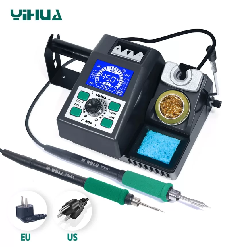 YIHUA 982 Double Solder Iron Handle C245 C210 Electronic Welding Rework Station Repaid Heating Soldering Iron Staion