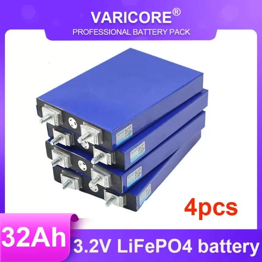 4pcs 3.2V 32Ah battery pack LiFePO4 phosphate 32000mAh for 4S 12V 24V Motorcycle Car motor batteries modification Stud