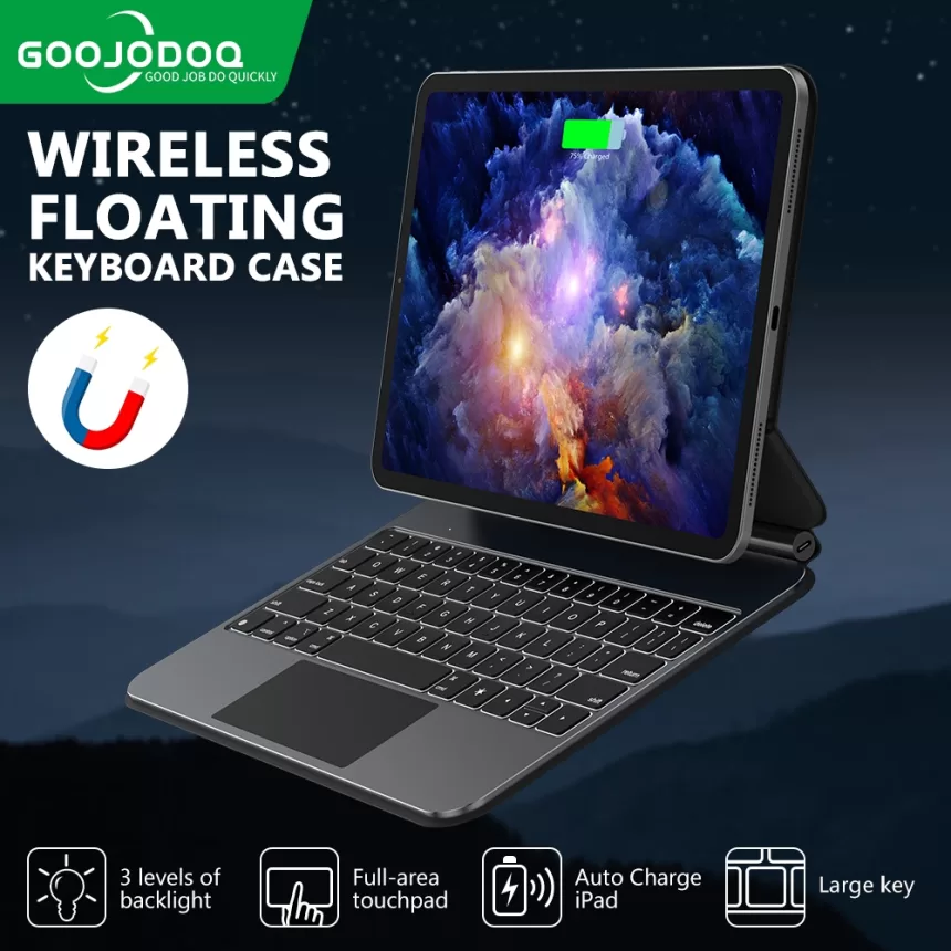GOOJODOQ Magic Keyboard Case for iPad Pro 11 M4 iPad Air 4/5/6 Smart Pogo Pin PD18W Fast Charge Multi-Touch Trackpad Keyboard