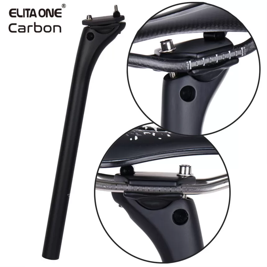 ELITAONE MTB Carbon Seat Post 31./27.2/ Offset 20mm Road Bike Seatpost Carbon Fiber Base Cover