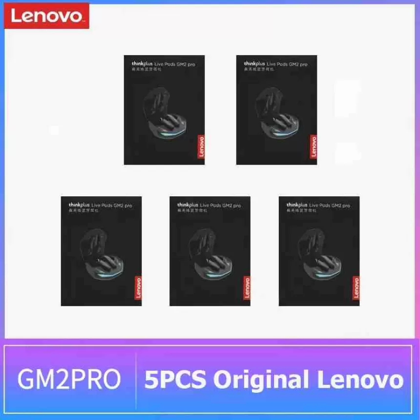 5PCS Original Lenovo GM2 Pro 5.3 Earphones Bluetooth Wireless Earbuds Low Latency Headphones HD Call Dual Mode Gaming Headsets