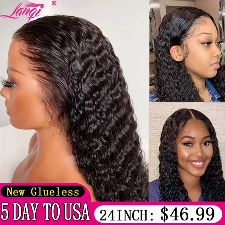 250% Curly Wigs Human Hair Lace Frontal Wig Deep Wave Human Hair Wigs Brazilian Remy 13x4 Water Wave Lace Front Human Hair Wig