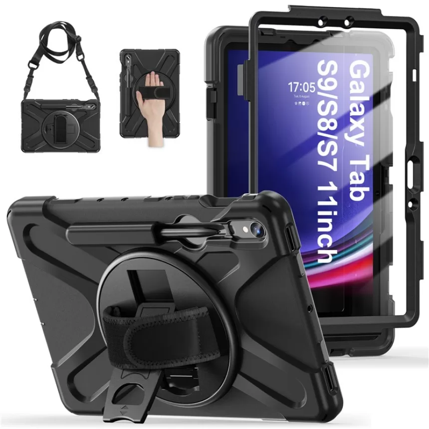 Kids Shockproof Tablet Cover For Samsung Galaxy Tab S9 S8 Ultra 14.6 S7 11" Plus FE 12.4 Inch Case Handle Shoulder Strap Funda