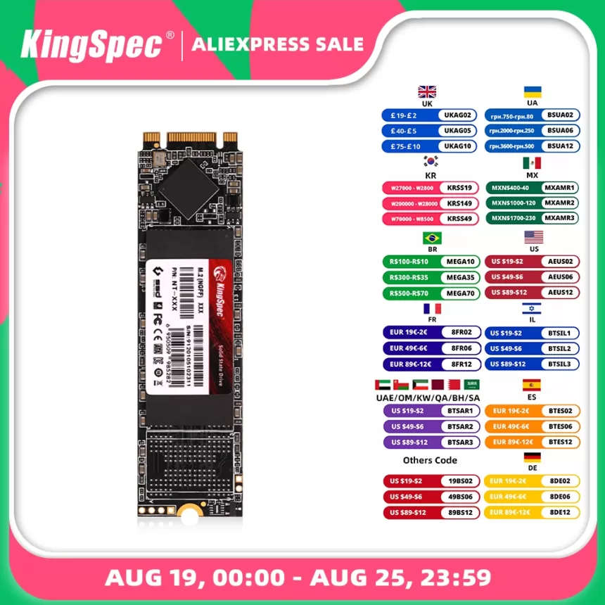 KingSpec M.2 SSD NGFF 128GB 256GB 512gb 1TB 2TB M2 SATA SSD 2280 SATA3 6Gb Internal Solid State Drive Hard Disk for Laptop