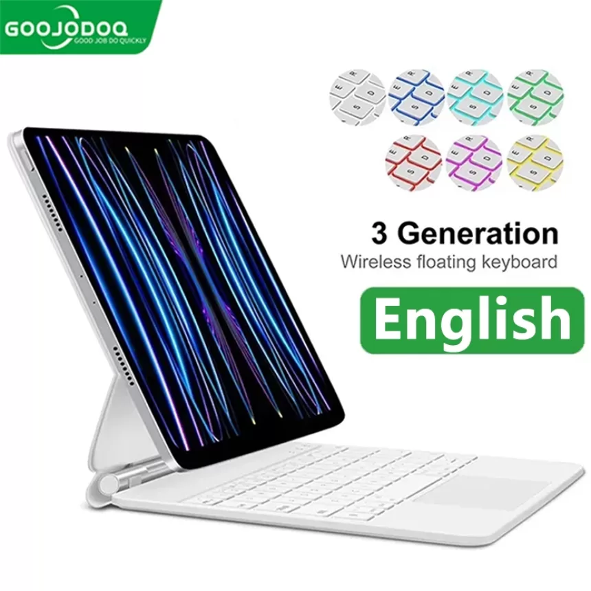 GOOJODOQ Magic Keyboard for iPad Pro 11 2024 Air 4 Air 5 Air 6 for iPad 12.9 10th Generation 6th 5th 4th 3rd Gen Cover Case