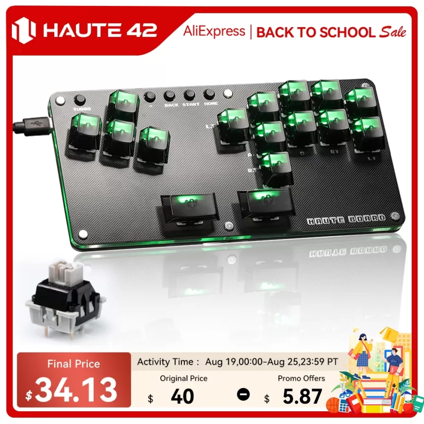 Haute42 Fightstick Hitbox Leverless Controller Mini Stickless Arcade Stick For PC /Ps3/ Ps4 /Switch Arcade Hitbox Controller