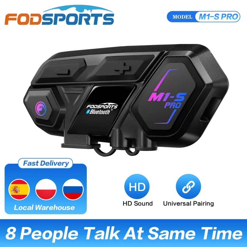 Fodsports M1-S Pro motorcycle helmet intercom wireless bluetooth headset intercomunicador 8 rider 2000M BT interphone