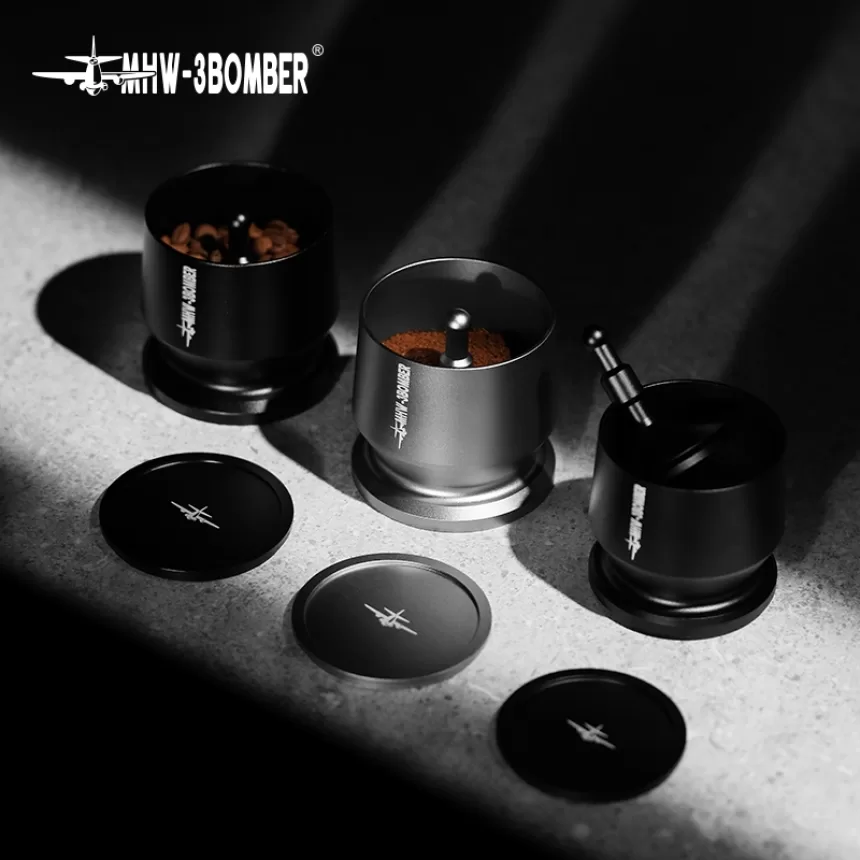 MHW-3BOMBER Coffee Dosing Funnel Aluminum Alloy Blind Shaker Fit 51-54/58mm Portafilters Espresso Dosing Cup Home Barista Tools