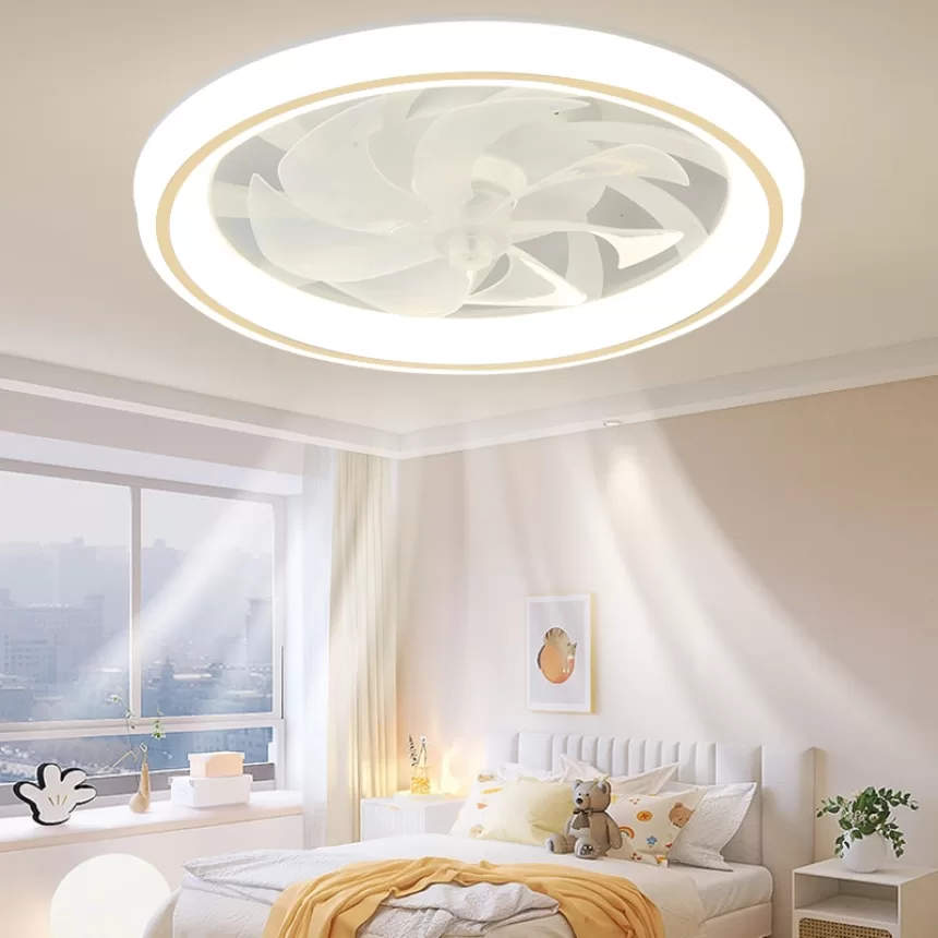 New Ceiling Fan Light Living Room Bedroom Modern and Simple Home Intelligent Remote Control Restaurant LED Fan Light