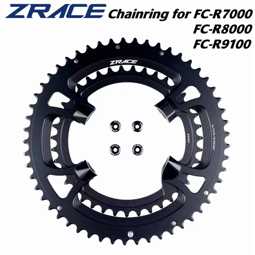 ZRACE 105 FC-R7000 / ULTEGRA FC-R8000 / DURA-ACE FC-R9100 Asymmetric Road Chainring, 50-34T 52-36T 53-39T, 110BCD BCD110 4-Bolts