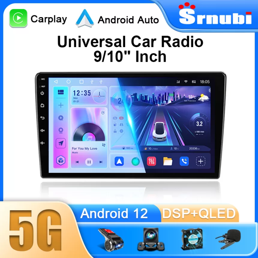 Android 12 Universal Car Radio for Nissan Kia Honda Toyota VW Multimedia Video Player 2Din Carplay GPS Navigaion 9/10" Head Unit