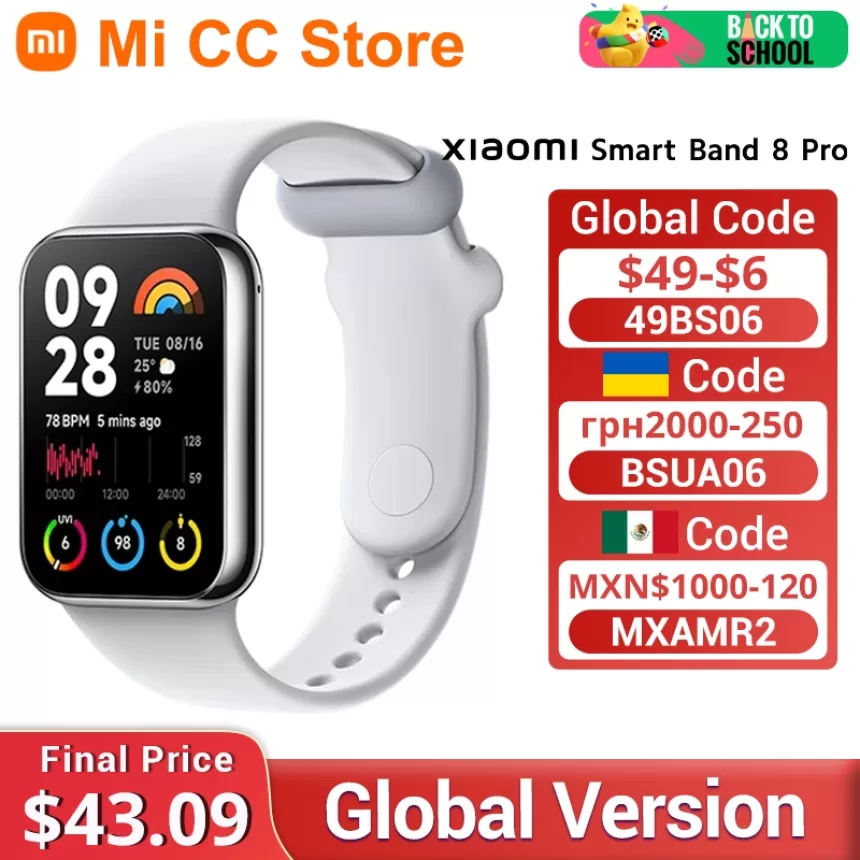 Xiaomi Mi Band 8 Pro Global Version Smart Wristband1.74" Color Square AMOLED GNSS Blood Oxygen Heart Rate Monitor Bluetooth 5.3