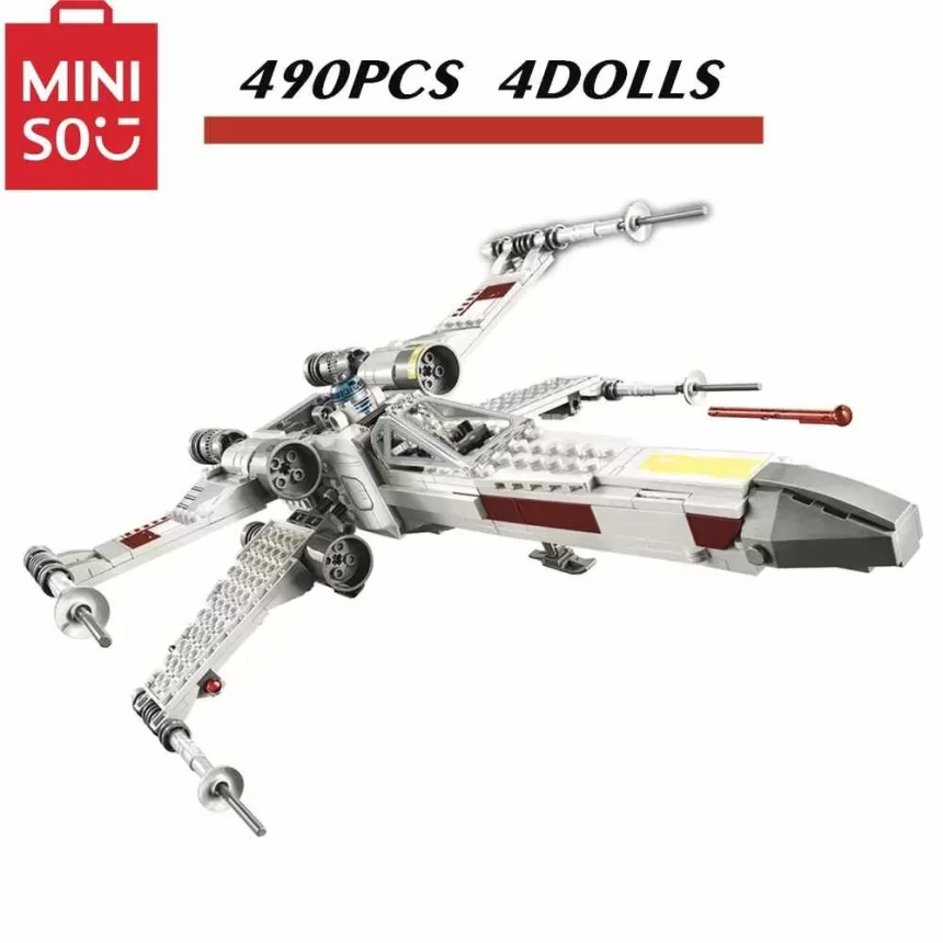 MINISO Disney New Space Program X-Wing Fighter Building Block Children's Building Block Toy Set compatible with 75301