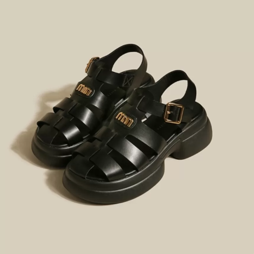 2024 New Summer Fashion, Comfortable and Casual Thick-soled Platform Platform Thick-soled British Style Casual Women's Shoes