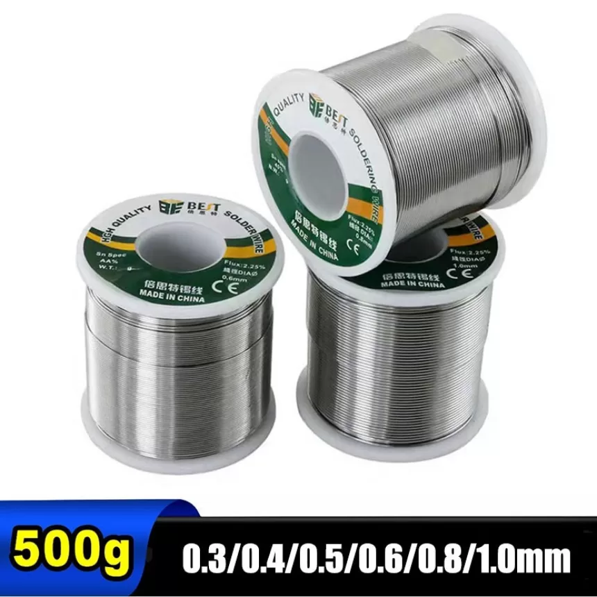 BEST 500g/100g 0.3/0.4/0.5/0.6/0.8/1.0mm High-Purity Solder Wire With A rosin Core, Suitable for Various Electronic Soldering