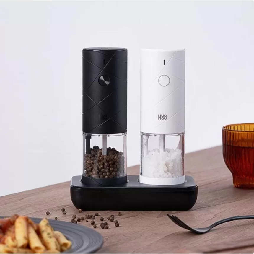 New Huohou Electric pepper grinder 2 piece set automatic base