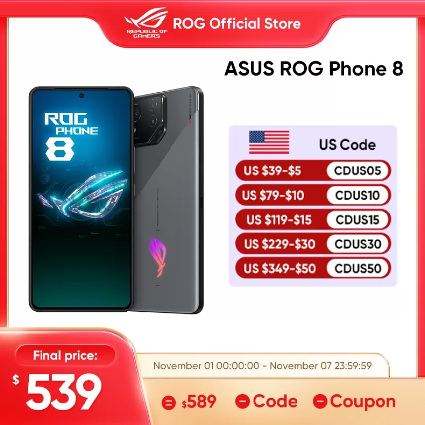 2024 World Premiere ASUS ROG Phone 8 Snapdragon 8 Gen 3 5G Smartphone 6.78'' 165HZ E-Sports Screen 65W Charging NFC ROG 8 Pro