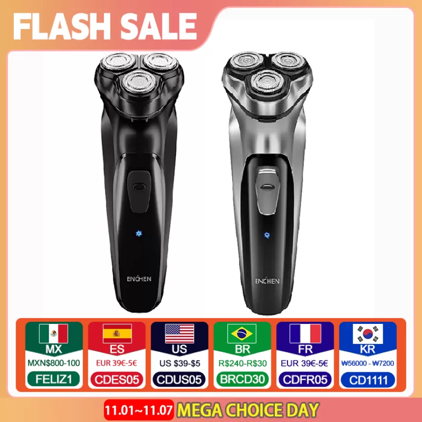ENCHEN BlackStone Electric Shaver Razor Men Type-C Rechargeable Shaving Beard Machine Intelligent Control Travel Lock 100% New