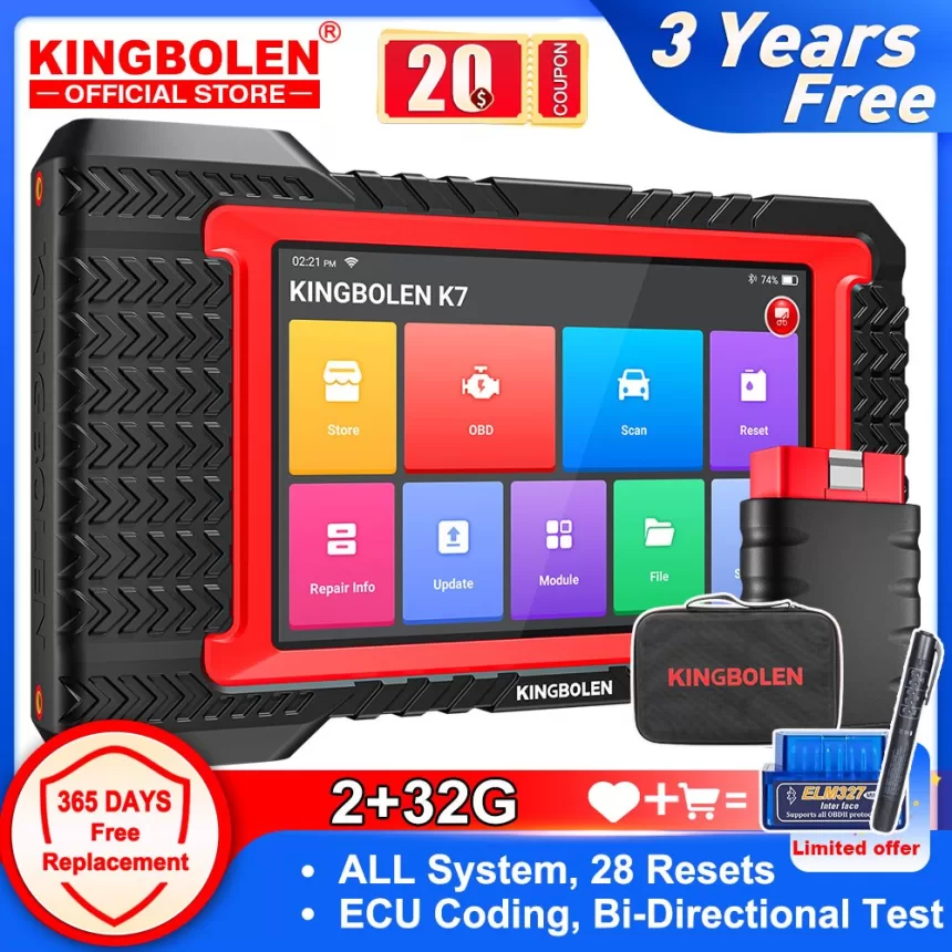 KINGBOLEN K7 ALL System Diagnostic Tool ECU Coding Active Test AF Reset 28 Resets 3 Years Free PK MK808 LAUNCH X431 CRP919E