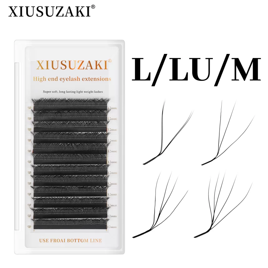 XIUSUZAKI L/LU/M Curl YY 3D 4D 5D W Shape Eyelash Extension Hand Woven Soft Light Natural Lashes Premade Volume Fan Eyelashes