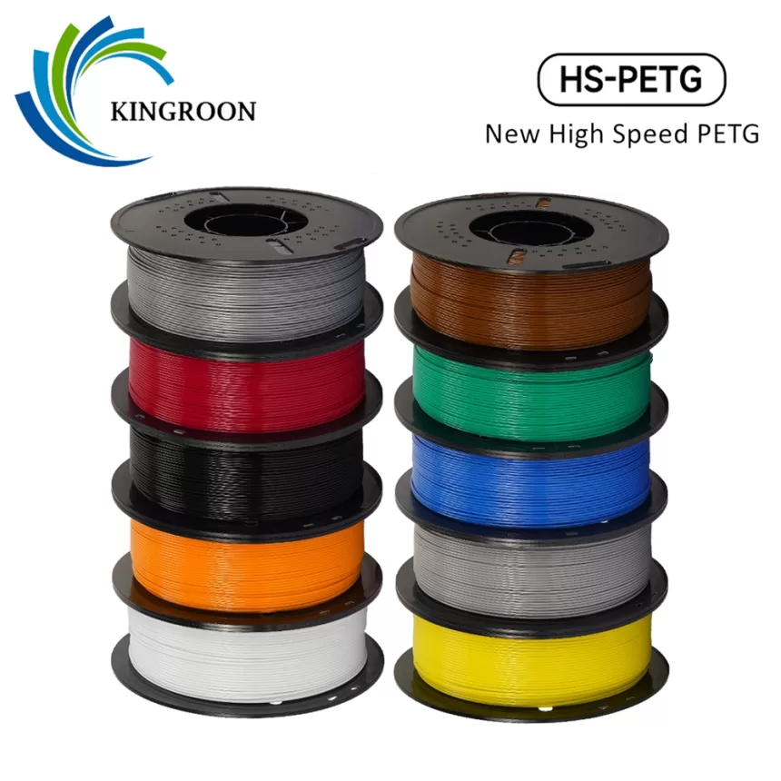 KINGROON Newest HS-PETG 3D Printer Filament 1.75mm High Speed 3D Printinng Material Hyper PETG 5KG 10KG Mix Color