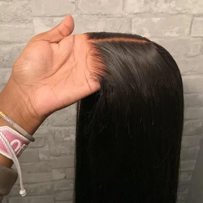 Smooth Straight Human Hair Ready To Wear Preplucked Straight Human Hair Wigs 5x5 Lace Closure Pre Cut 13x4 Lace Front Wigs Bling