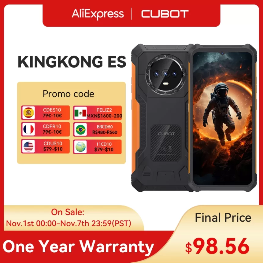 [World Premiere]Cubot KINGKONG ES Rugged Smartphone Ultra-thin Rugged Smartphone 16GB+128GB RAM 90Hz 6.56" HD+Screen Android 14
