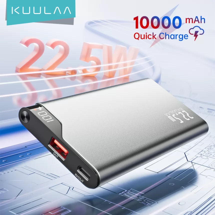 KUULAA 22.5W Power Bank 10000mAh Portable Charger PowerBank Fast Charging External Battery For iPhone 16 15 14 batterie externe