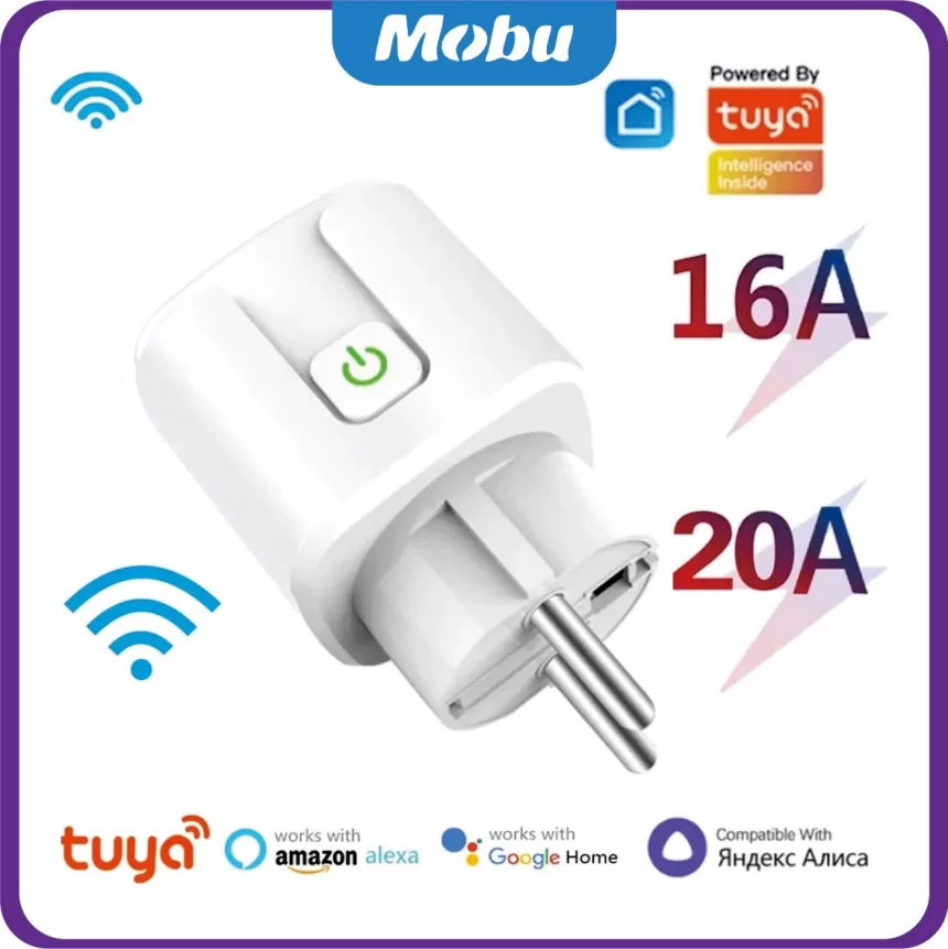 Smart Socket EU 16A/20A AC100-240V Wifi Smart Plug Power Outlet Alexa Google Home Voice Control Tuya Smart Life APP