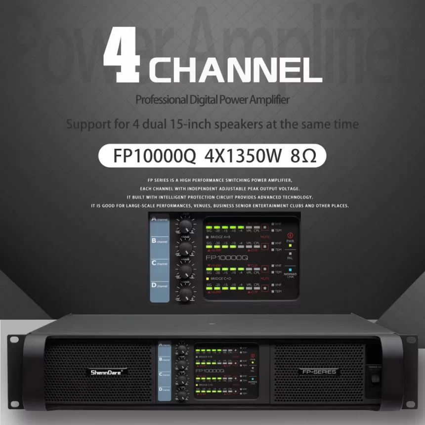FP10000Q Audio Power Amplifier 4 Channels 4x1350W 10000 Watts For Live Show Professional Disco Dj Audio Speakers Subwoofers