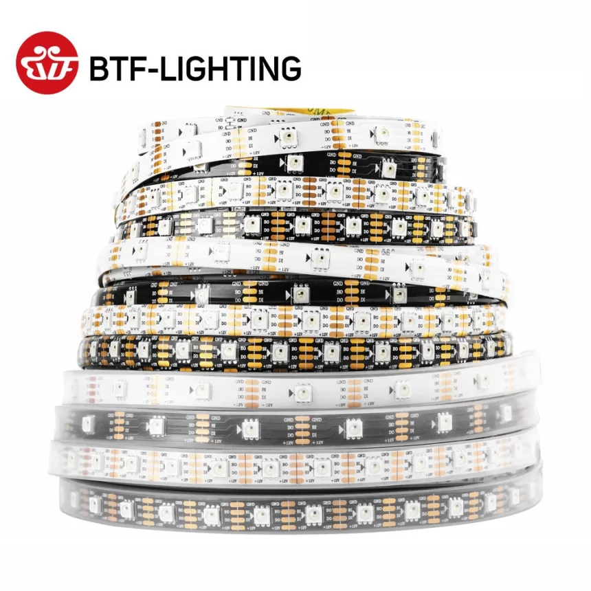 WS2815 DC12V WS2812B WS2813 LED Strip Light RGB Individually Addressable LED Lights Dual Signal 30 60 100 144 LEDs IP30 65 67