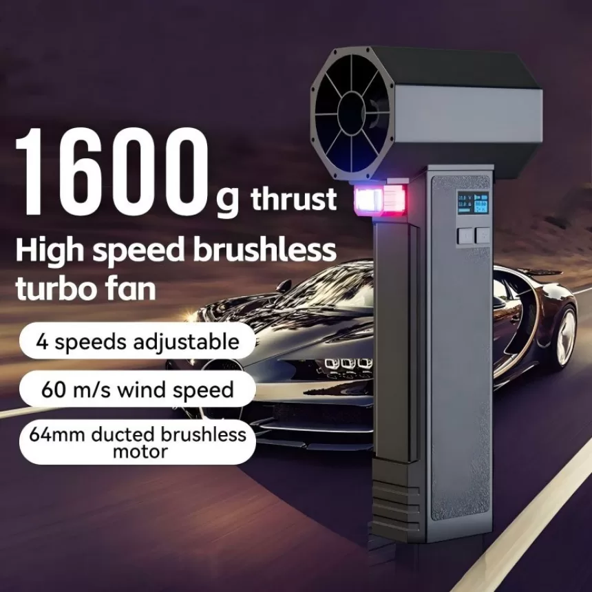Jetdry for Car Dryer Violent Air Blower Turbo Jet fan with Thrust 1.6kg 4000mAh 64mm to Clean Water Sand Snow Leave