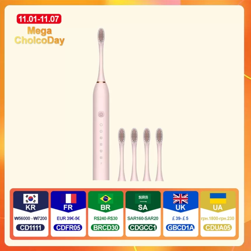 Sonic Electric Toothbrush for Adults IPX7 Waterproof DuPont Brush Head USB Rechargeable High Frequency Cleaning 6 Cleaning Modes