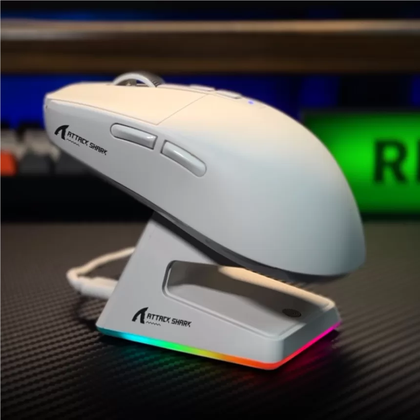 X6 PAW3395 Bluetooth Mouse,2.4 Tri-Mode Connection, RGB Touch Magnetic Charging Base, Macro Gaming Mouse