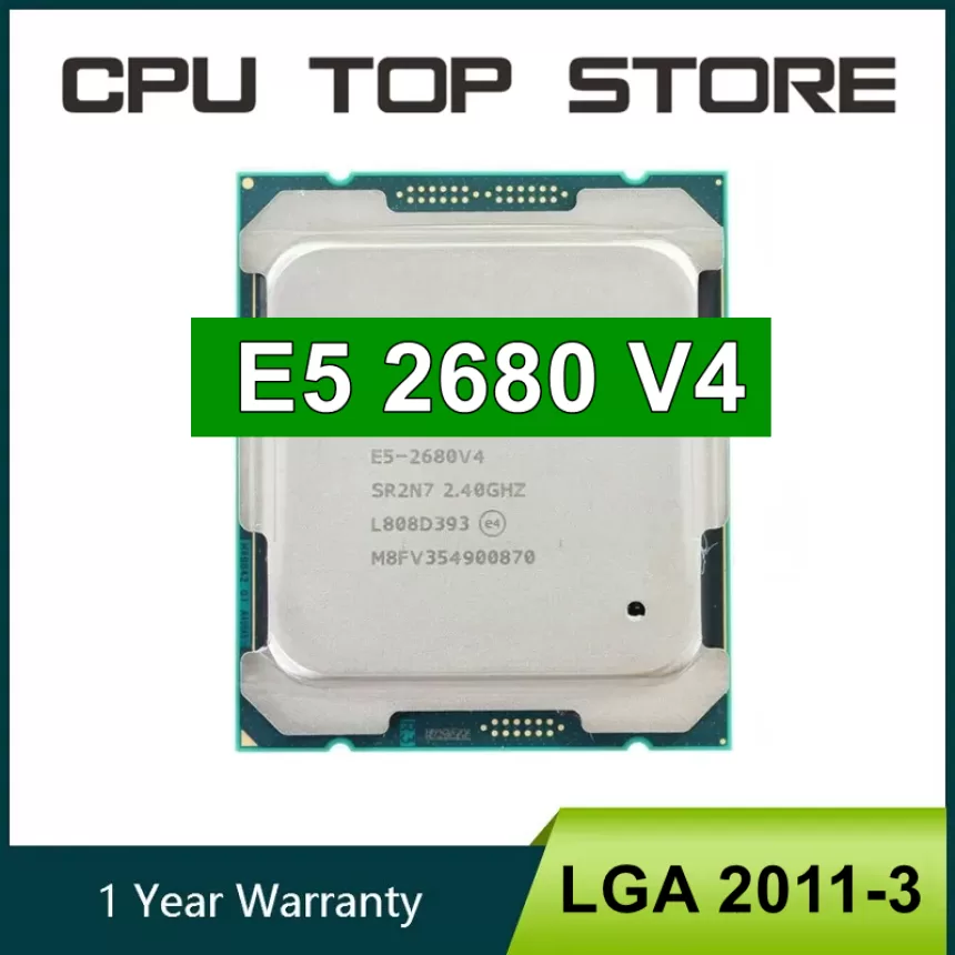 Used XEON E5 2680 V4 CPU LGA 2011-3 PROCESSOR 14 CORE 2.40GHz SR2N7 x99 motherboard cpu