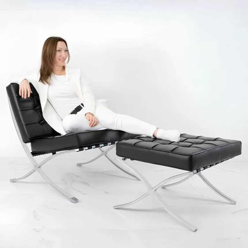 Nordic Bacelona Chair Single Chair Balcony Antique Metal Style Living Room Office Negotiation Chair Designer Leisure Chair