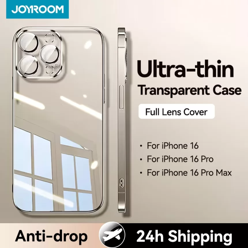 Joyroom Case For iPhone 16 15 14 13 Pro Max Anti-drop Transparent Cover For iPhone 16 Pro Max Soft TPU Case With Len Protection