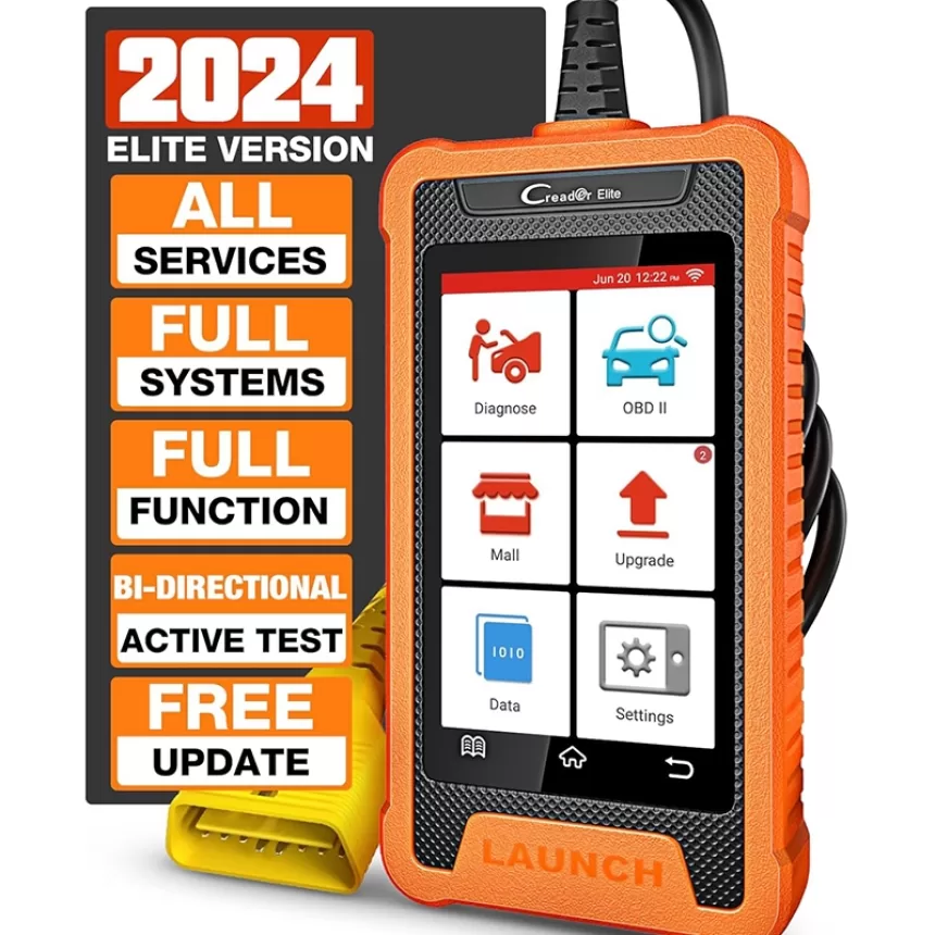 2024 Hot LAUNCH X431 Elite Full System OBD2 Diagnostic Tool Car Automotive Scanner ECU Coding Active Test Guided Functions