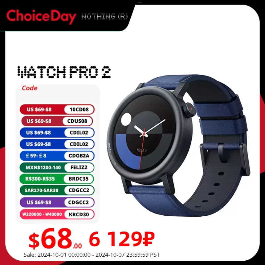 Global Version CMF by Nothing Watch Pro 2 1.32" AMOLED Bluetooth 5.3 BT Calls with AI Noise Reduction GPS Smartwatch CMF watch P
