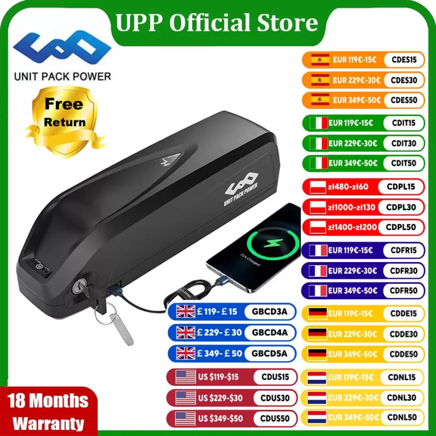 Hailong EBike Battery 36V 48V 52V 20Ah 24Ah Mountain Bicycle 18650 21700 Electric Bateria Pack for Bafang 1000W 750W 500W 250W