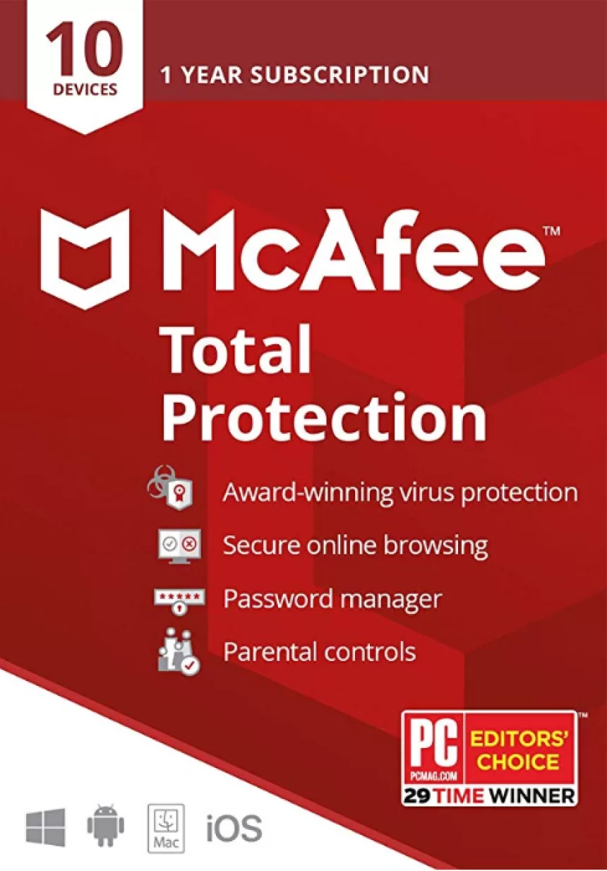 Mcafee Total Protection 10 Devices 1 Year Global