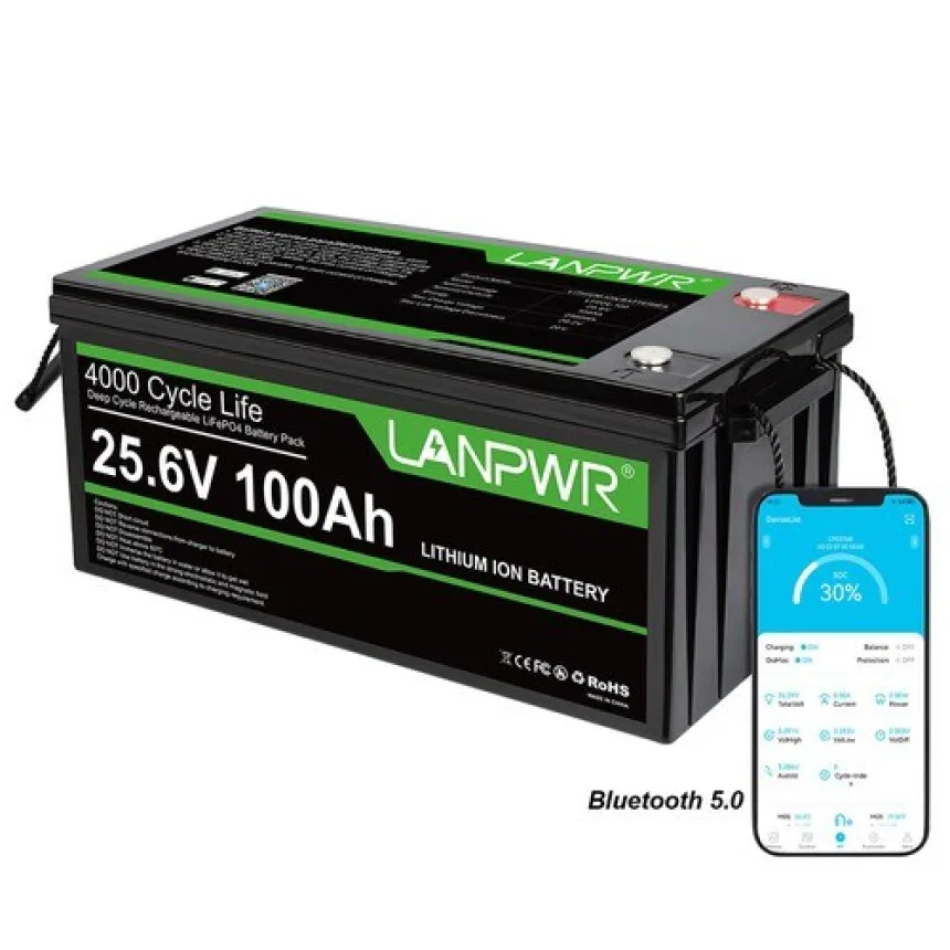 LANPWR 24V 100Ah LiFePO4 Battery Bluetooth 5.0 | Europe