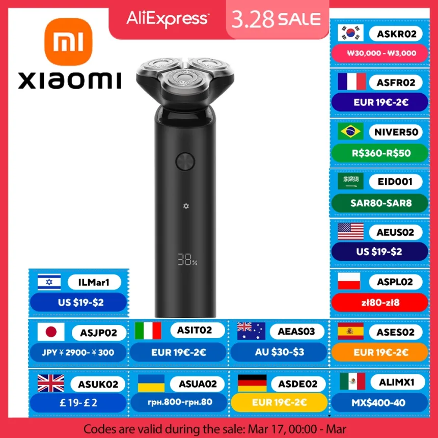 XIAOMI MIJIA S500 Electric Shaver Dry Wet Shaving Triple Blade Trimmer Beard Floating Head Men's Shaver Electric Razors Machine