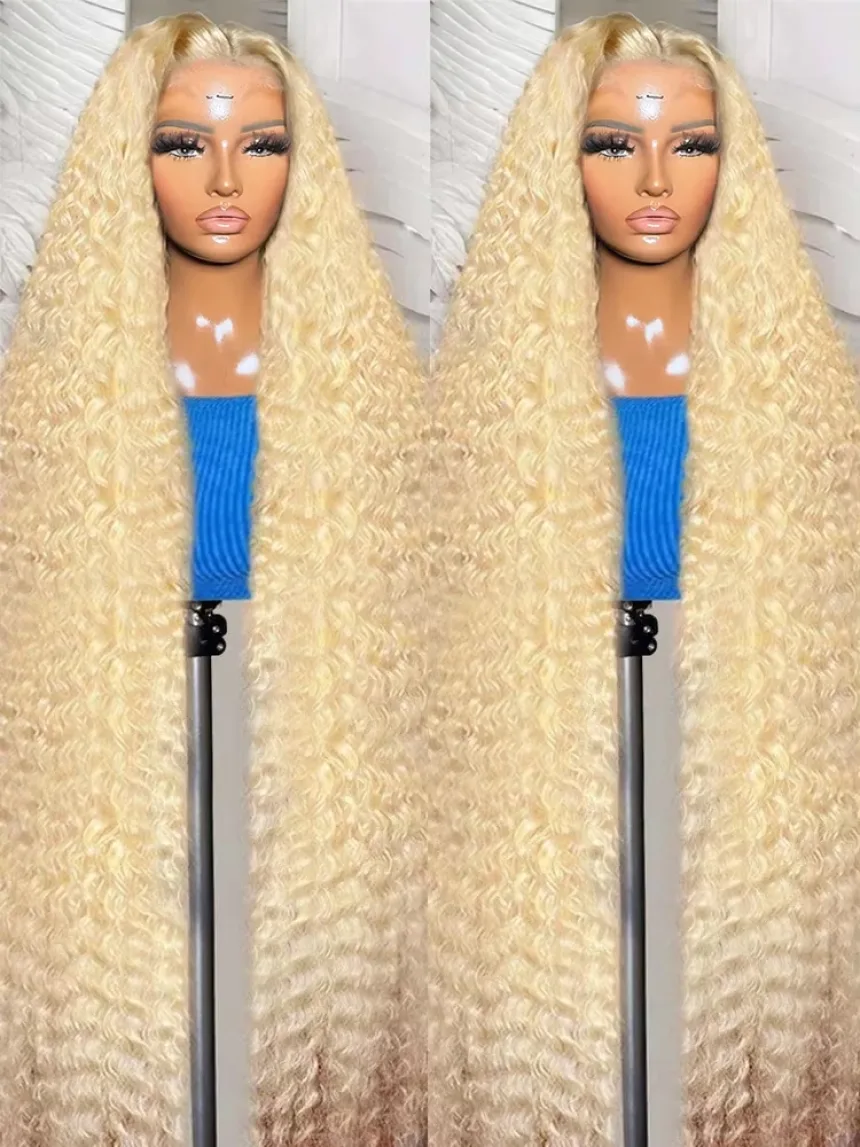 613 Curly Honey Blonde Lace Front Human Hair Wigs Loose Deep Wave 13x6 13×4 HD Water Wave Color Transparent Lace Frontal Wigs