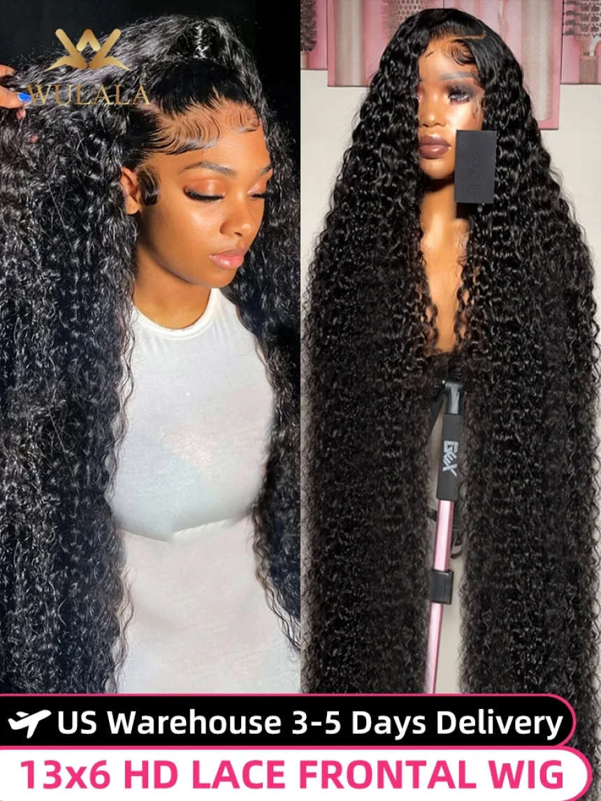 40 Inch Deep Wave Lace Frontal Wig 13x4 13x6 360 Hd Curly Human Hair Lace Front Wigs For Women Water Wave Pre Plucked Lace Wigs