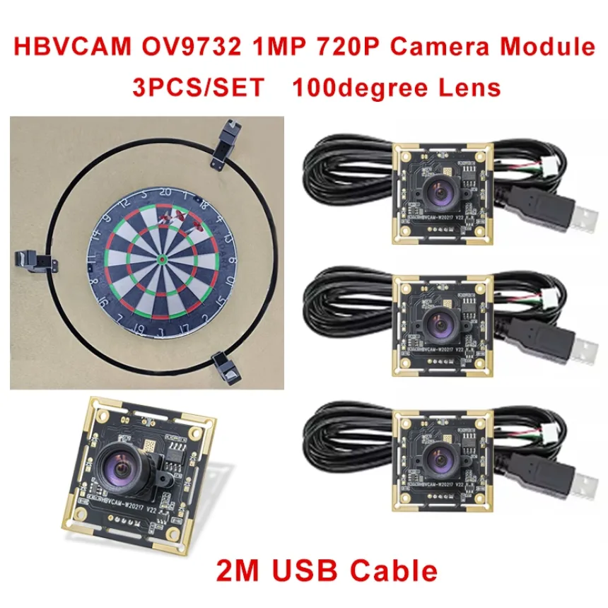 OV9732 1MP 1280x720 100degree USB Camera Module For Autodarts Scoring System and ATM Machine
