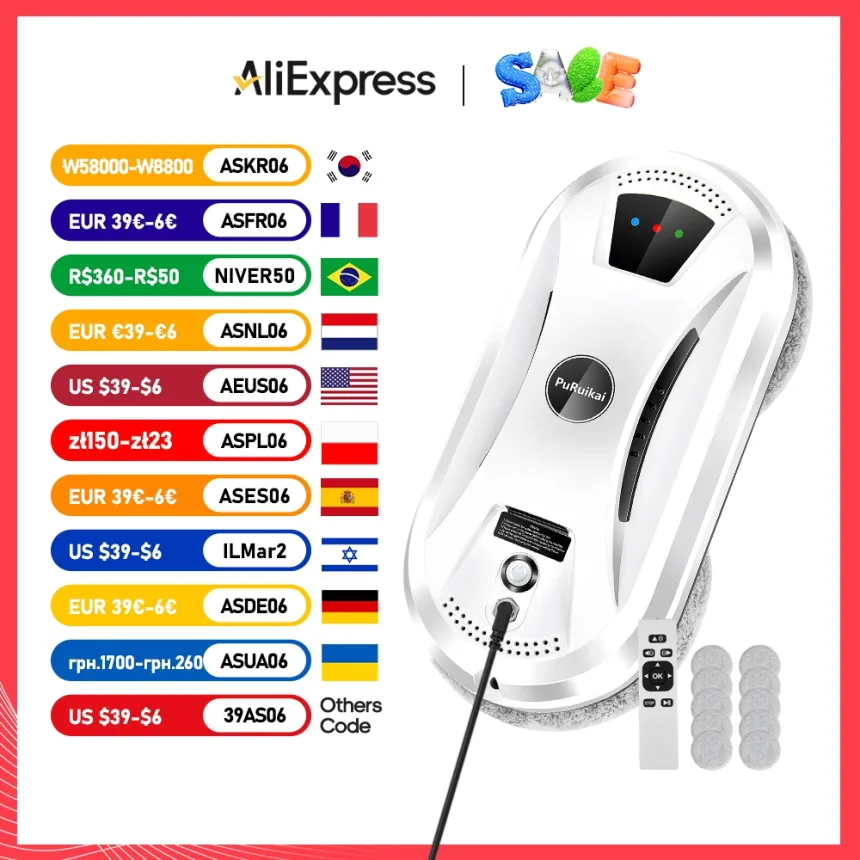 Ultra thin Robot vacuum cleaner window cleaning robot window cleaner electric glass limpiacristales remote control for home