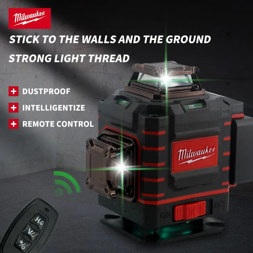 Milwaukee 4D 16 Lines Green Beam 360° Self-leveling Laser Levels Horizontal And Vertical Professional Laser Level Tool