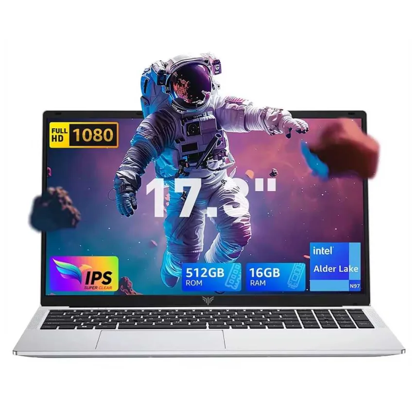 Laptop 17.3'' FHD Intel Alder Lake N97 up to 3.6GHz 16GB DDR4 512GB SSD with Windows 11